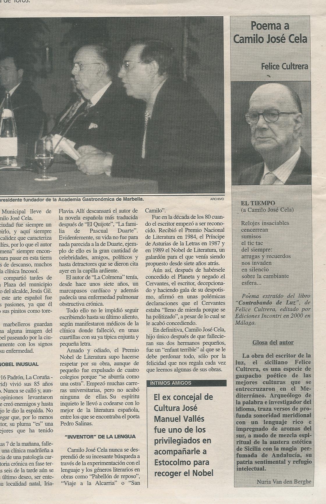 Camillo Josè Cela - Felice Cultrera -  Realtà